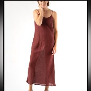 Ulla Johnson maxi burgundy spaghetti strap summer dress